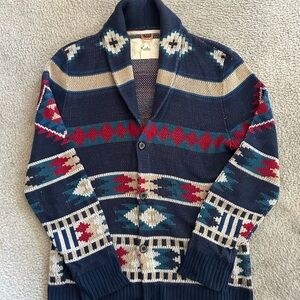 Men's Navy Patterned Sweater